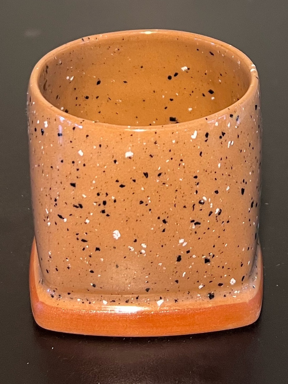 Handcrafted Hand Thrown Studio Art Pottery Square-Bottomed Speckled Cup Mug - Picture 8 of 13